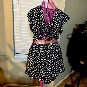 Cute two piece short and crop top combo